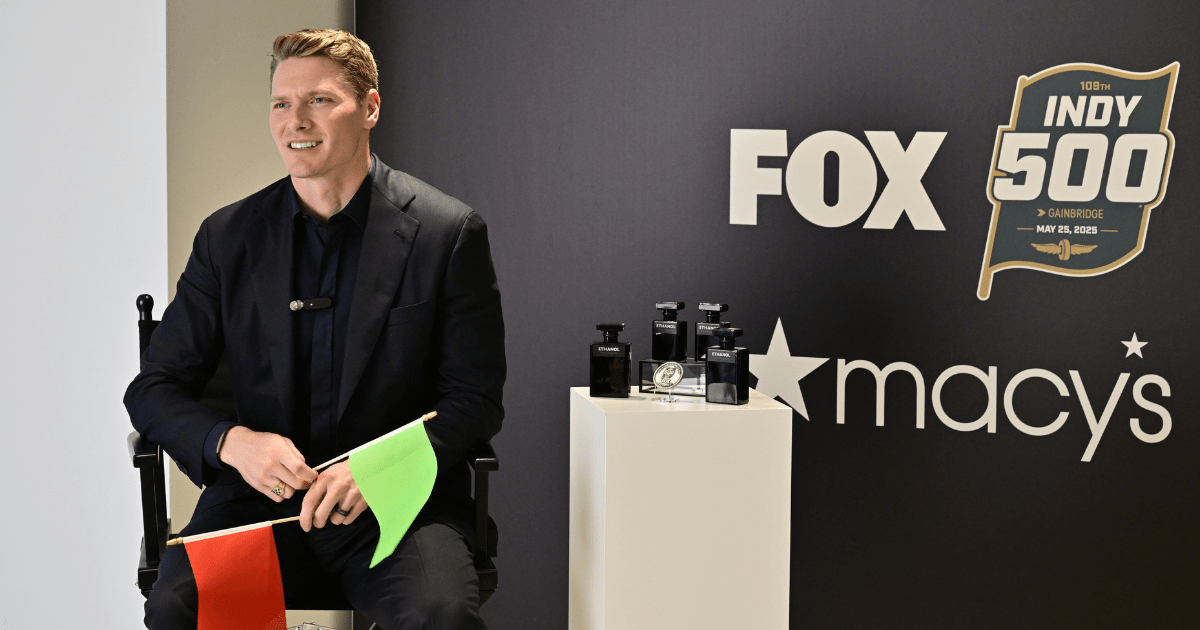 Josef Newgarden at a Macys appearance for Fox and IndyCar